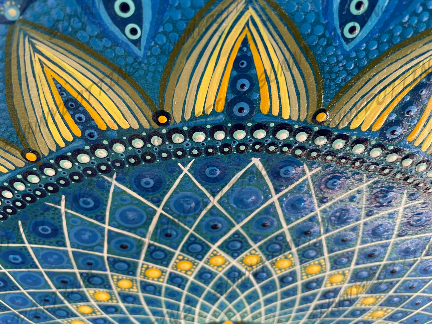 Mandala auf Birkenholz Torus 50x60 cm
