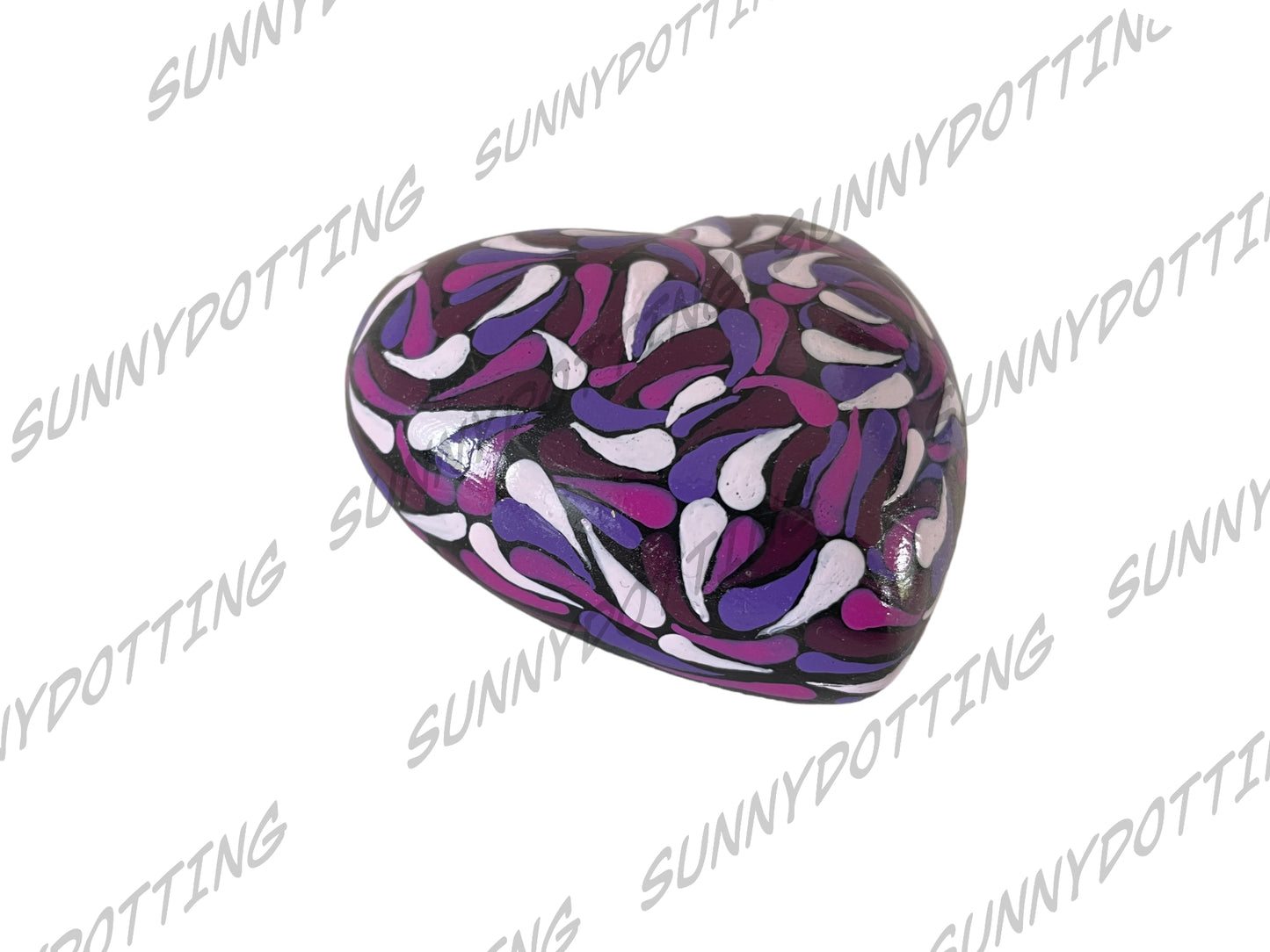 Mandala Herz lila Swooshes 7,5 cm