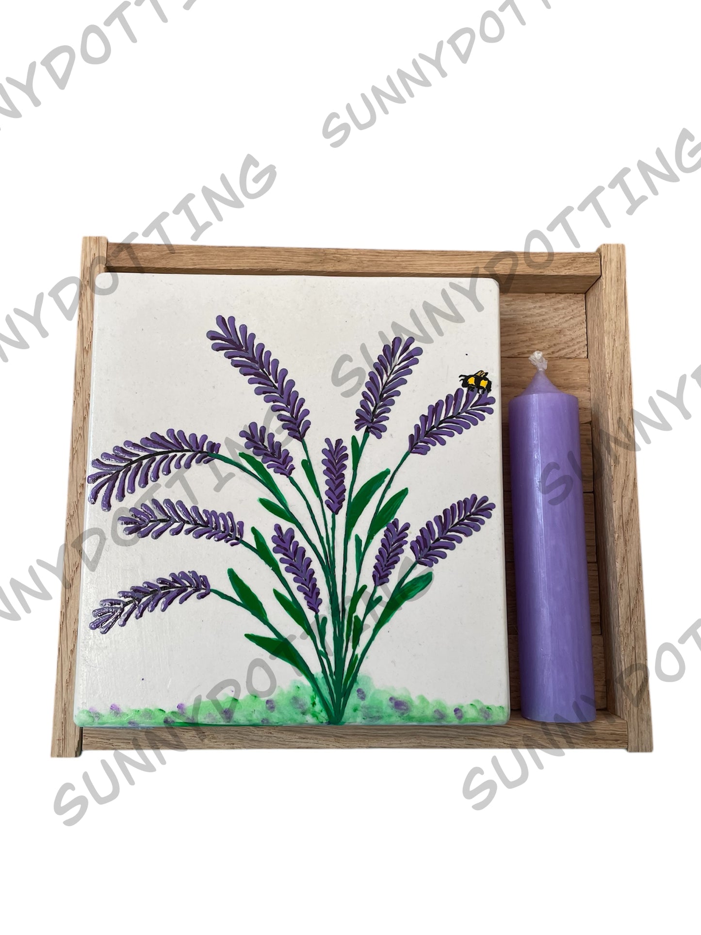 Kerzenhalter rechteckig Lavendel