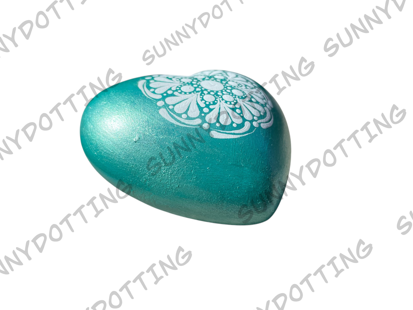 Mandala Herz türkis metallic 7,5 cm