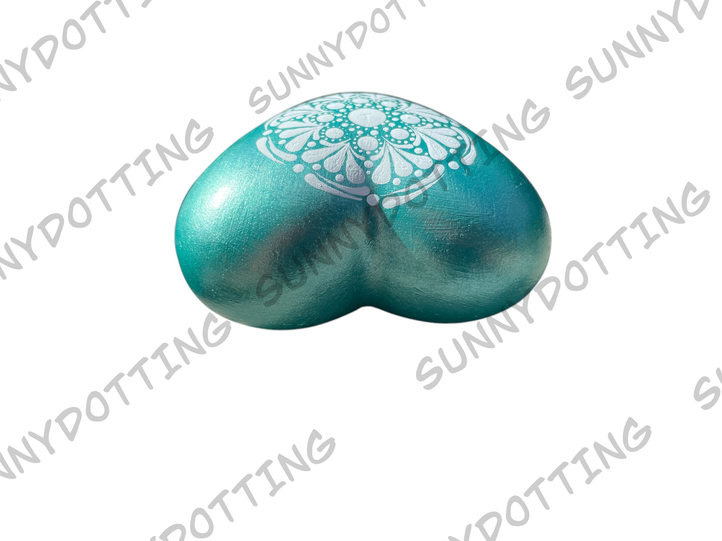 Mandala Herz türkis metallic 7,5 cm