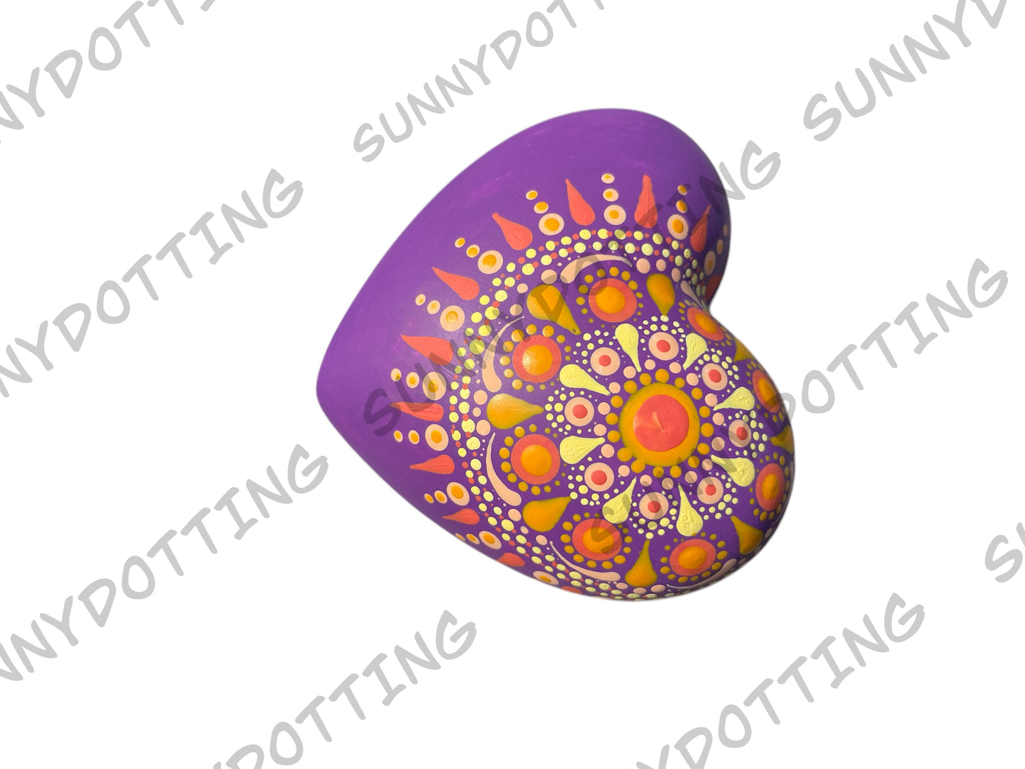 Mandala Herz lila orange 7,5 cm