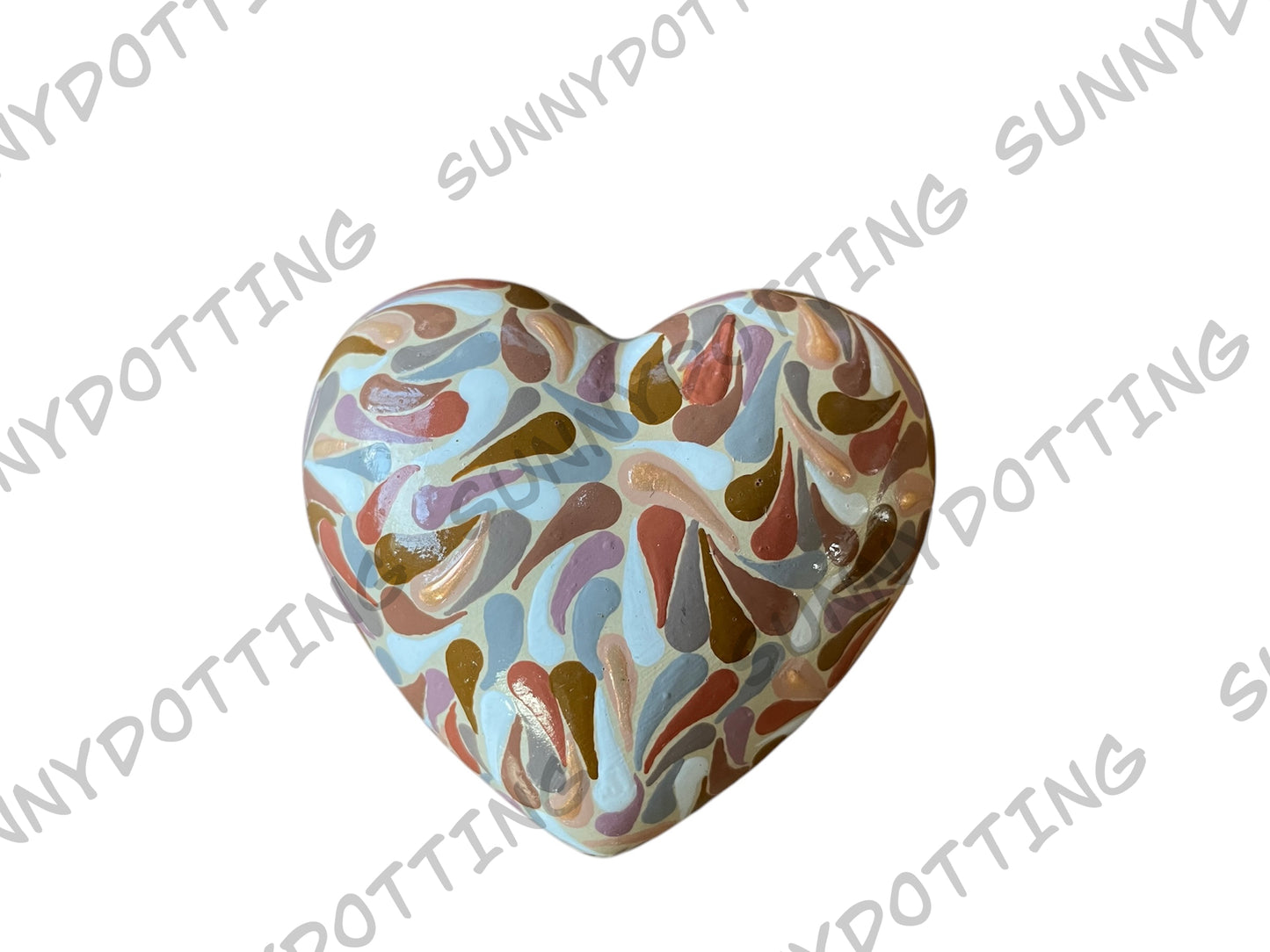 Mandala Herz braune Swooshes 7,5 cm