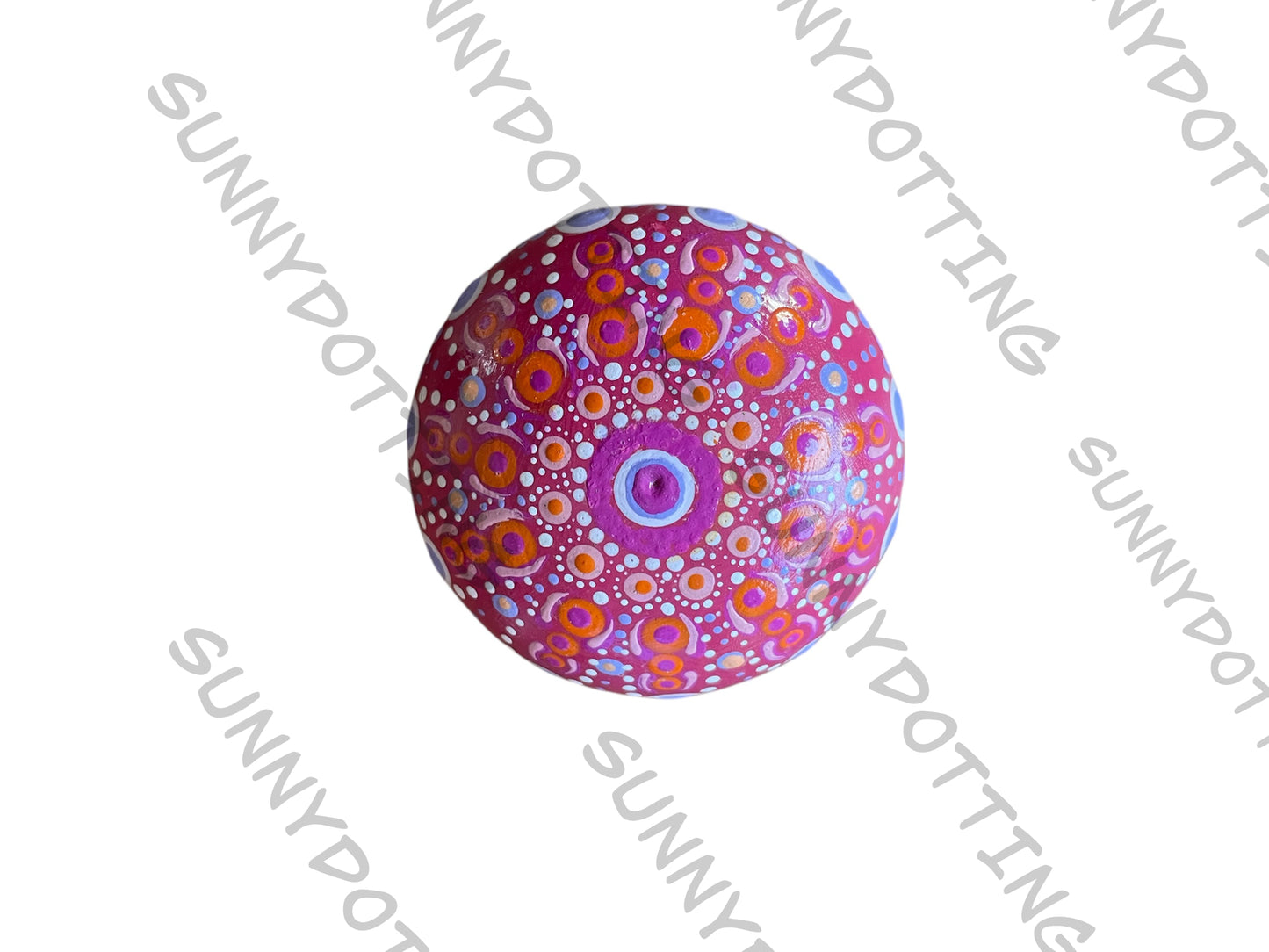 Mandala Stein rosa orange 5,5