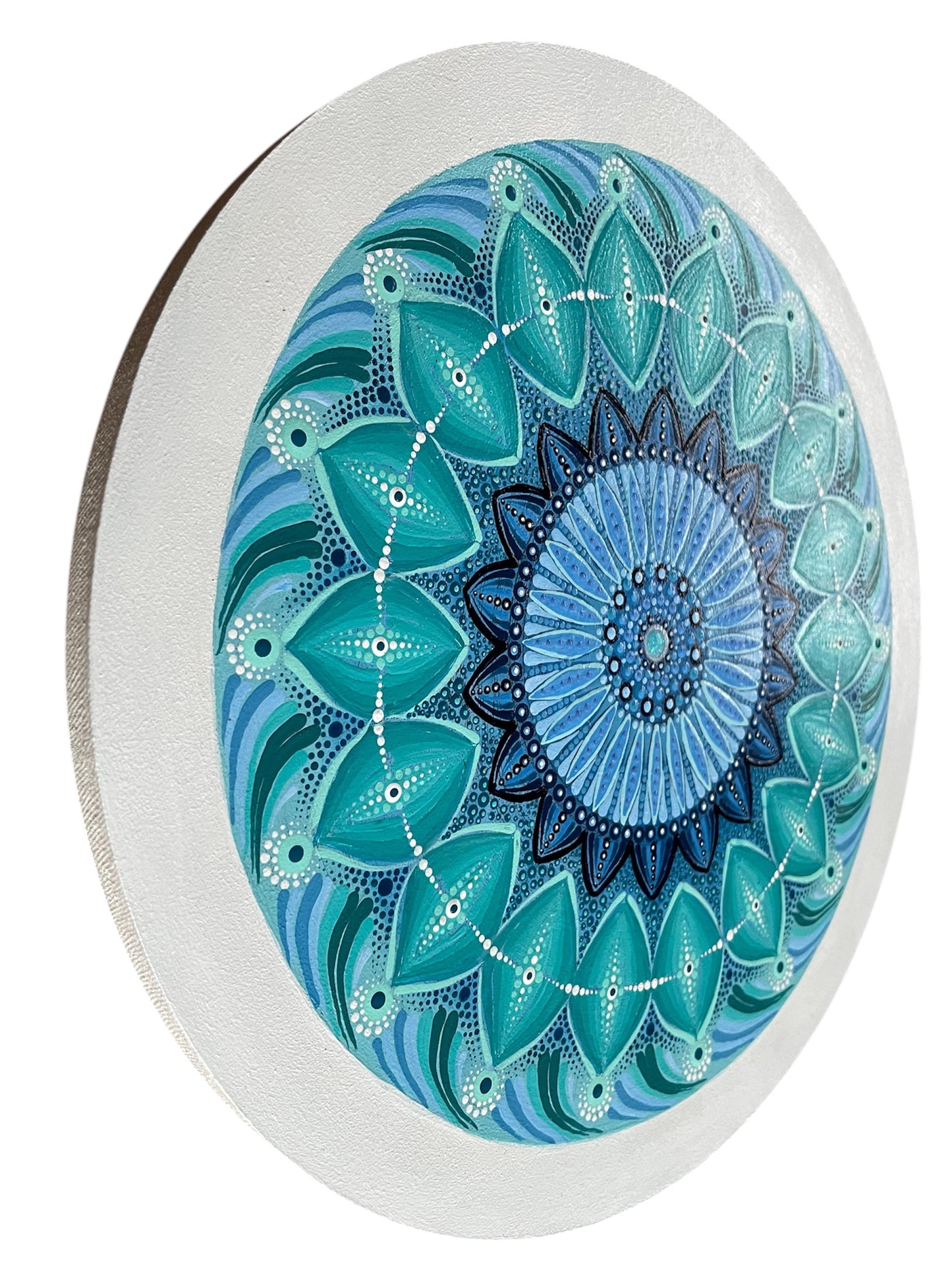 Mandala Blau auf MDF 28 cm