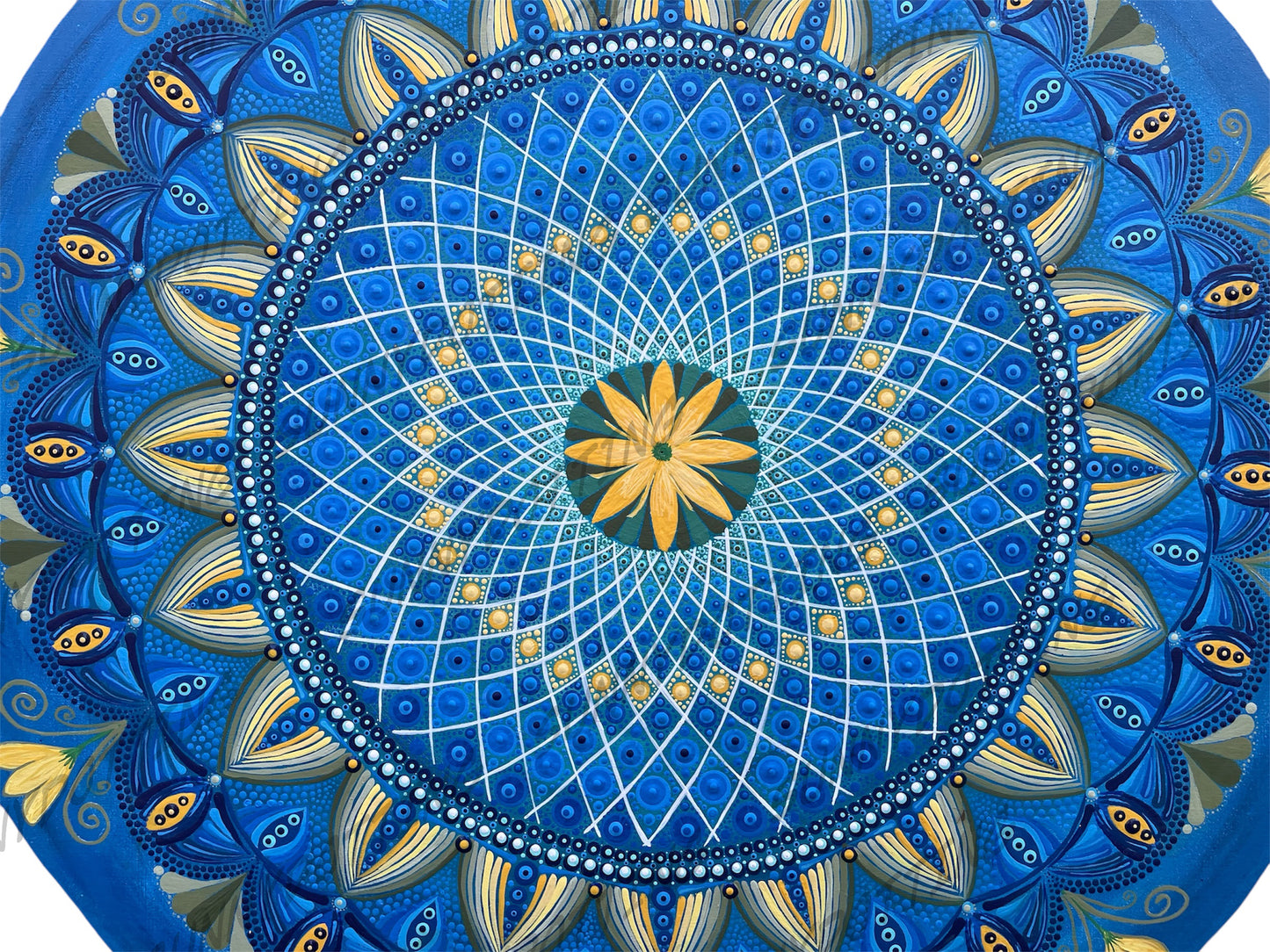 Mandala auf Birkenholz Torus 50x60 cm