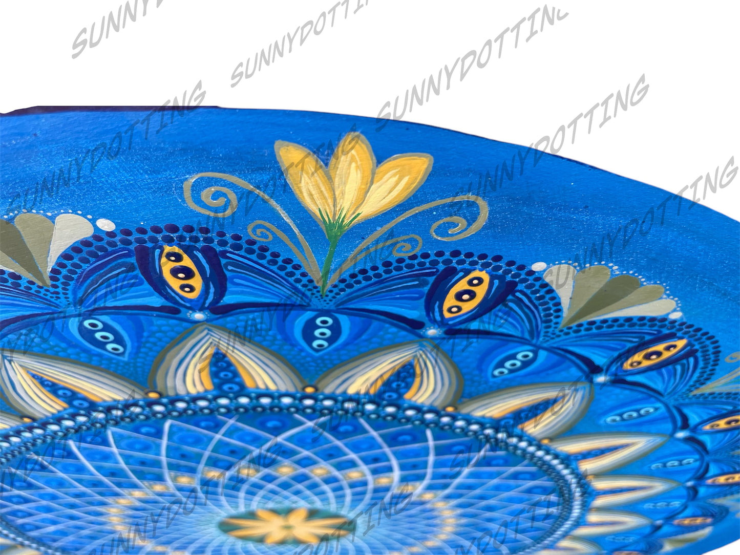 Mandala auf Birkenholz Torus 50x60 cm