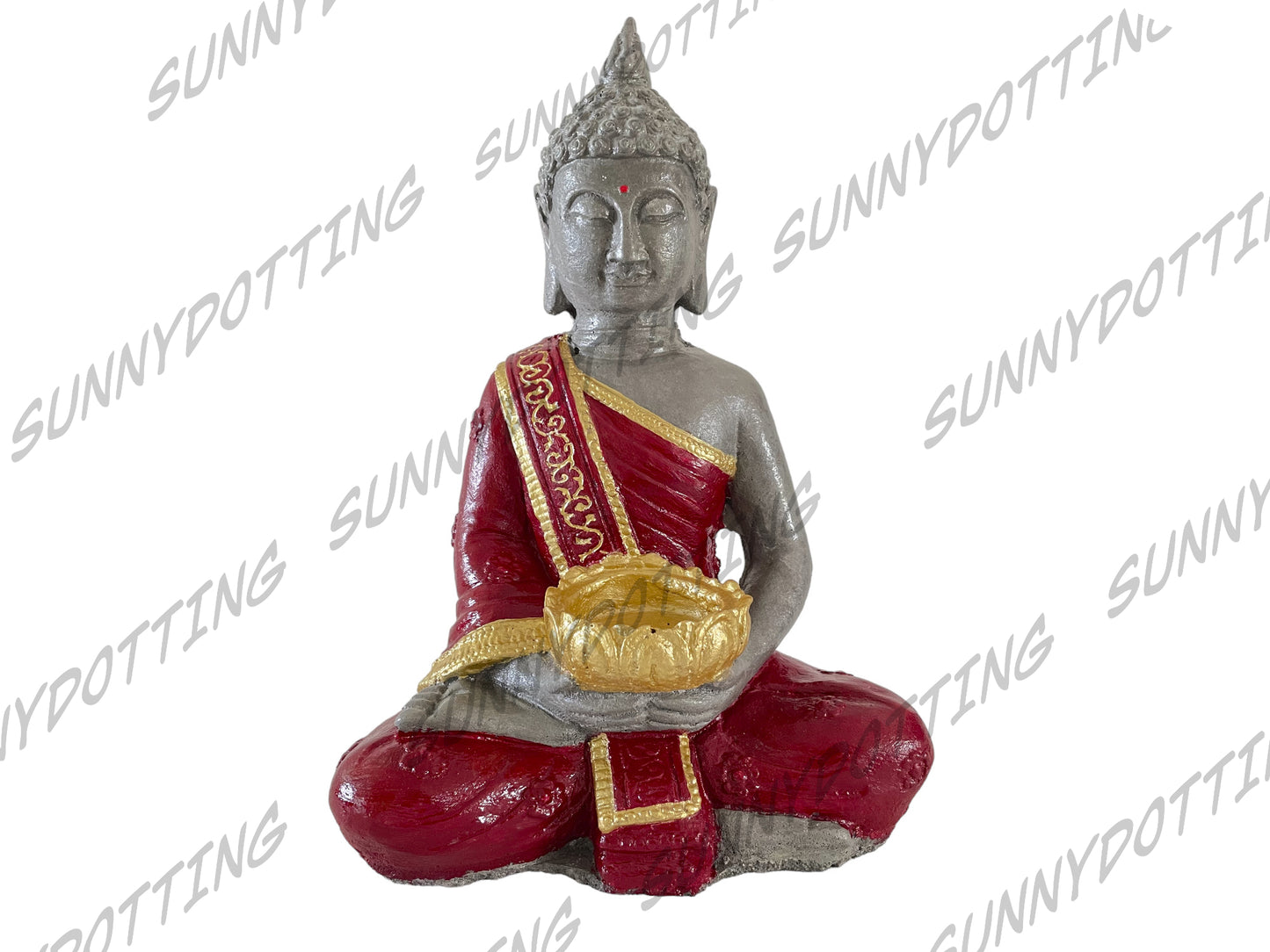 Indischer Buddha mit Kerzenschale- Rot