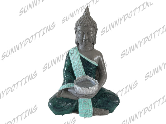 Indischer Buddha mit Kerzenschale - Grün