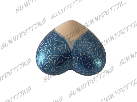 Mandala Herz Dessous türkis metallic  7,5 cm