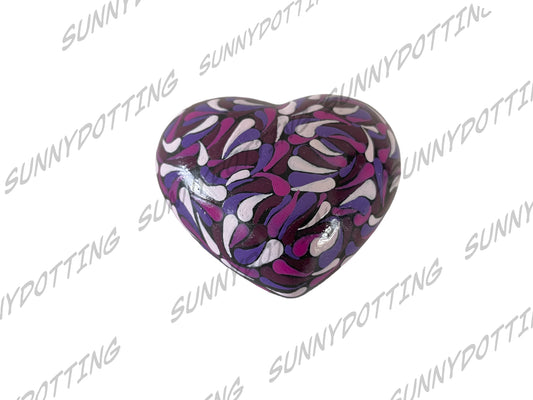 Mandala Herz lila Swooshes 7,5 cm