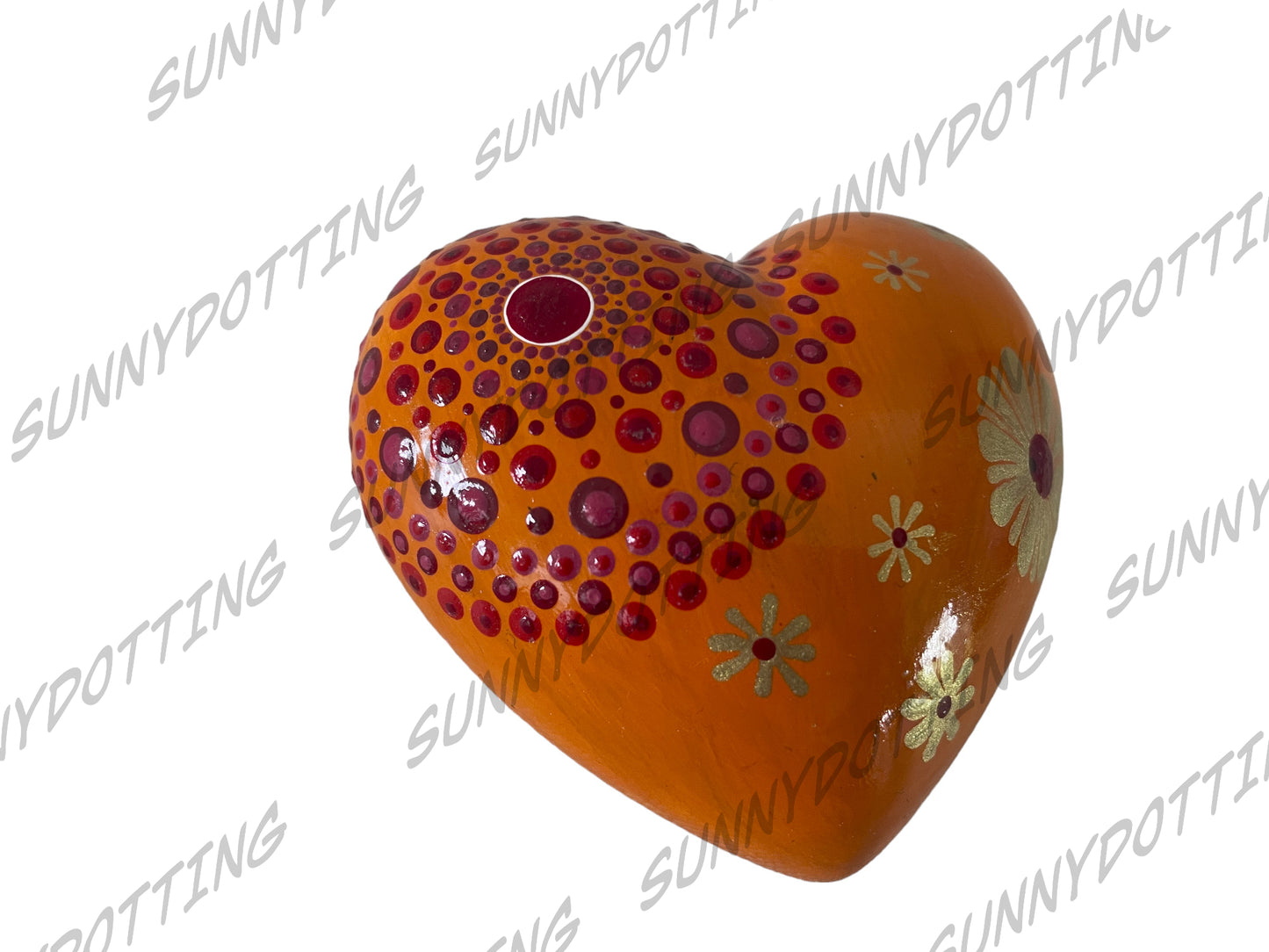 Mandala Herz orange 7,5 cm