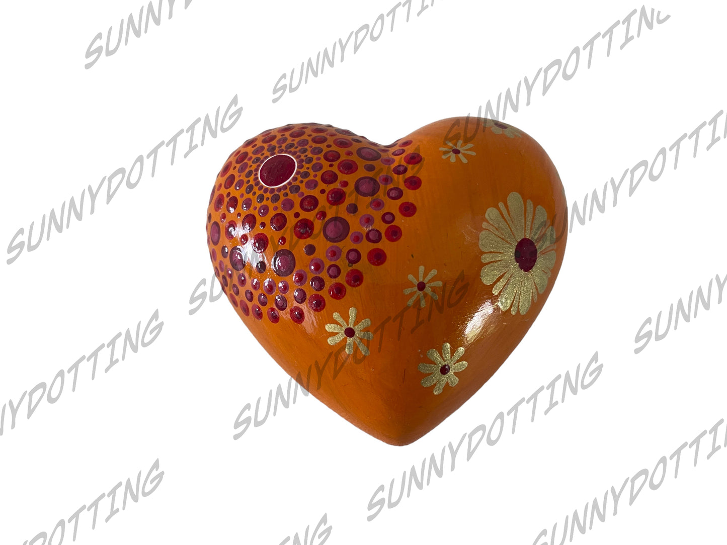 Mandala Herz orange 7,5 cm