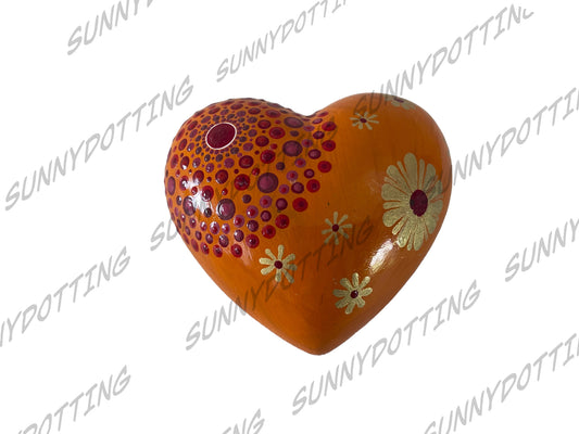 Mandala Herz orange 7,5 cm