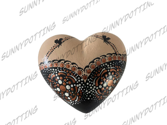 Mandala Herz Dessous schwarz 7,5