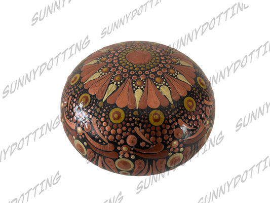 Mandala Stein Halbkugel braun 7,5