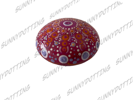 Mandala Stein rosa orange 5,5