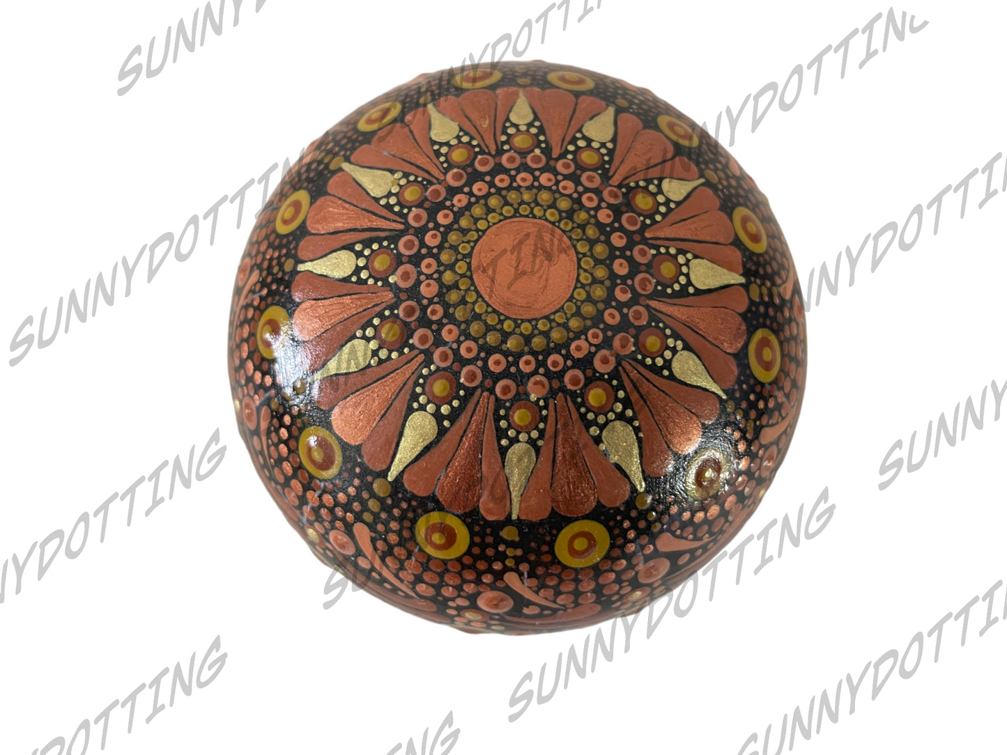 Mandala Stein Halbkugel braun 7,5