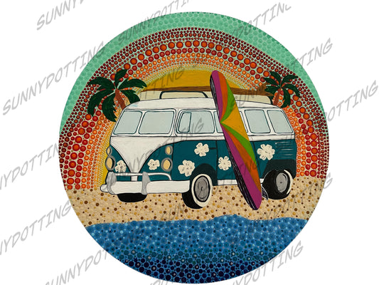 Surfer - Bulli auf MDF 28 cm