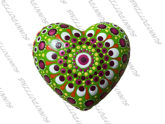 Mandala  Herz grün 7,5 cm
