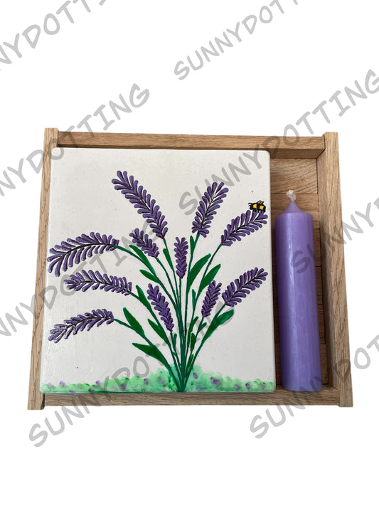 Kerzenhalter rechteckig Lavendel