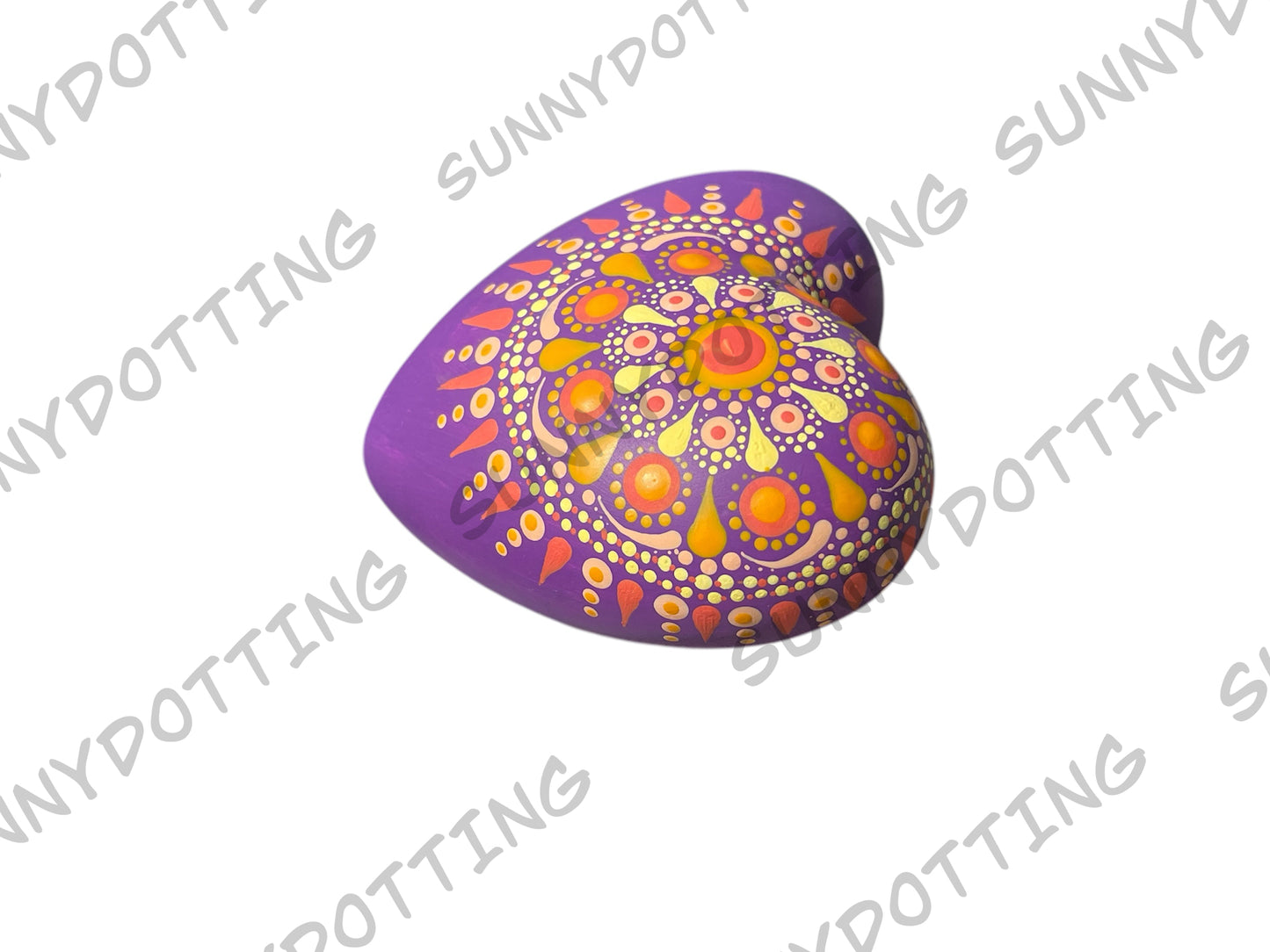 Mandala Herz lila orange 7,5 cm