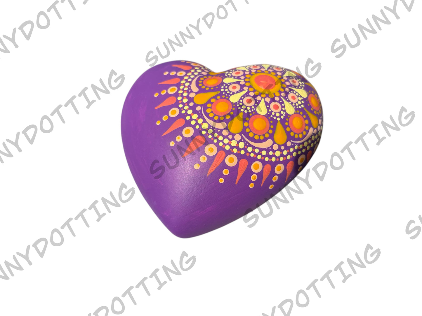 Mandala Herz lila orange 7,5 cm