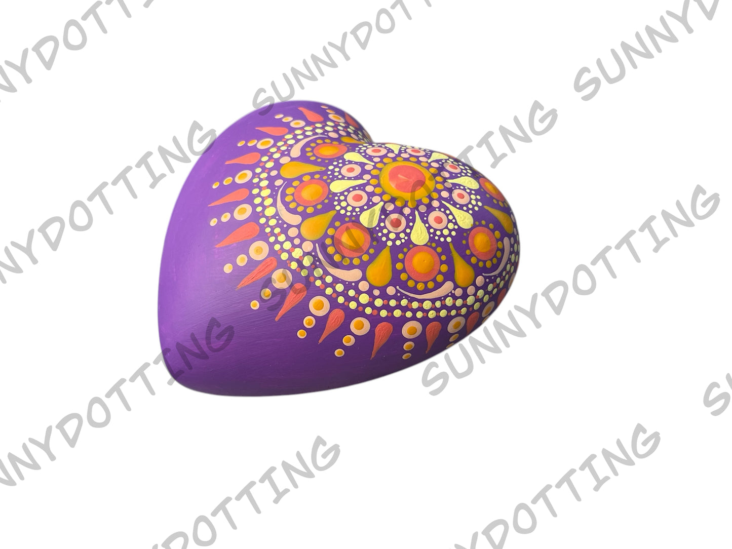 Mandala Herz lila orange 7,5 cm