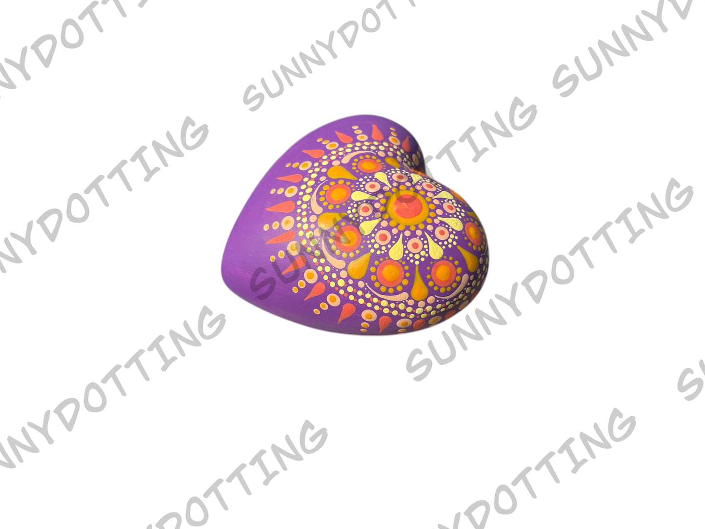 Mandala Herz lila orange 7,5 cm