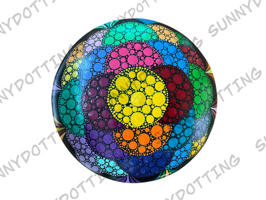 Mandala Stein Beton bunte Flächen 13,5