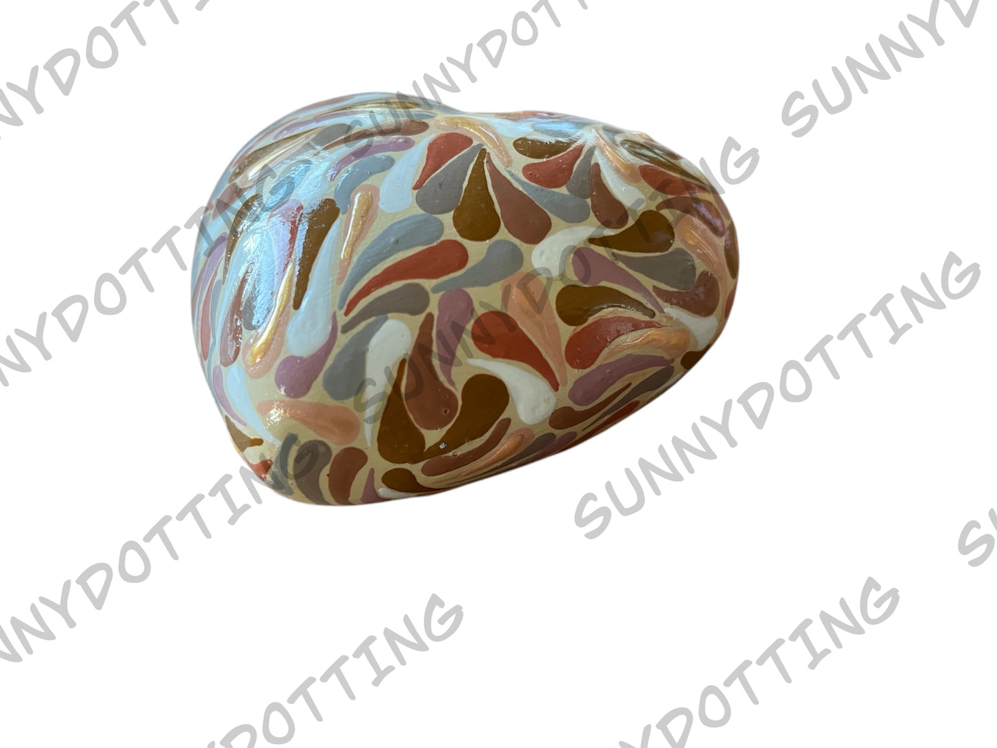Mandala  Herz braune Swooshes 7,5 cm