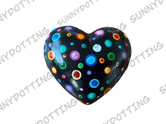 Mandala Herz bunte Punkte 7,5 cm